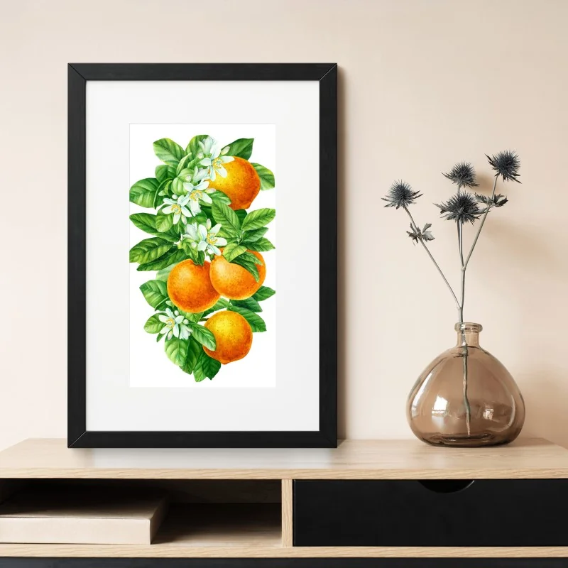 Póster ramas de naranjo con flores en acuarela – Pixers® Póster ramas de naranjo con flores en acuarela – Pixers®