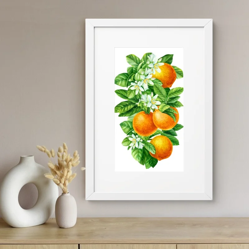 Póster ramas de naranjo con flores en acuarela – Pixers® Póster ramas de naranjo con flores en acuarela – Pixers®