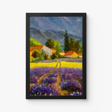 Póster atardecer en la campiña de lavanda – Pixers®