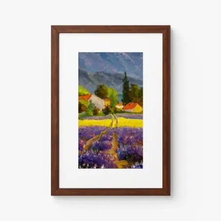 Póster atardecer en la campiña de lavanda – Pixers®