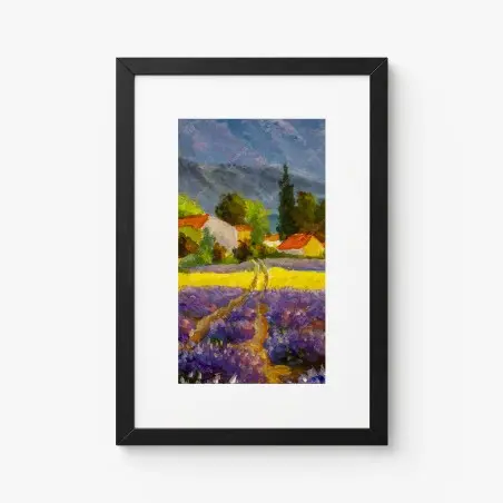 Póster atardecer en la campiña de lavanda – Pixers®