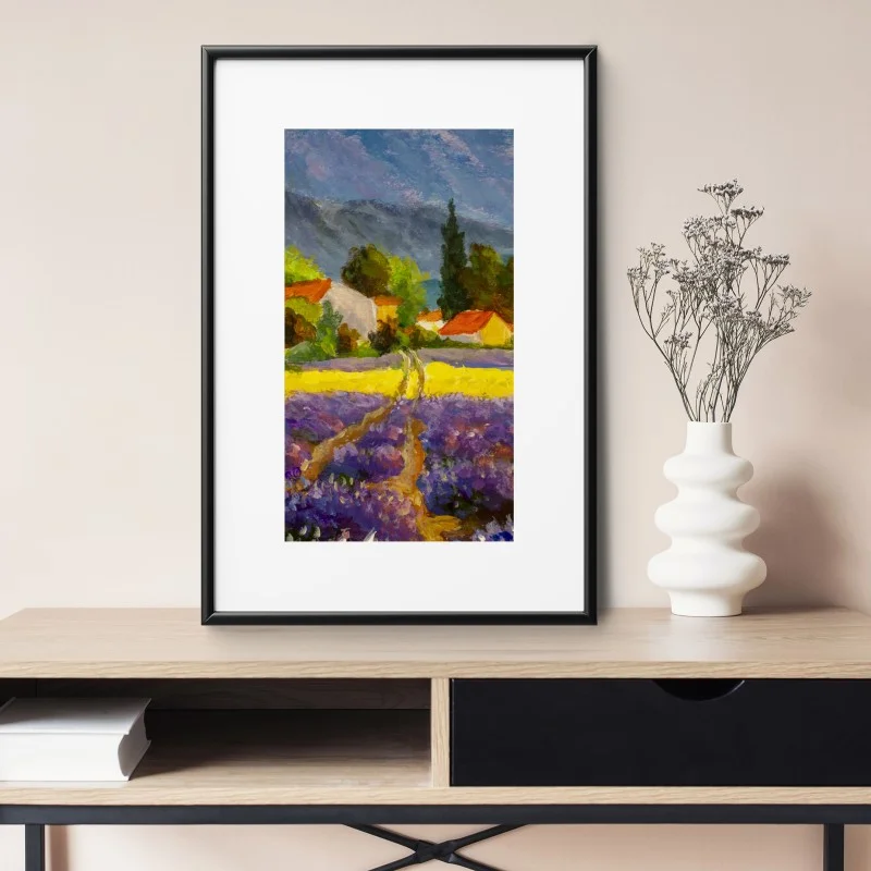 Póster atardecer en la campiña de lavanda – Pixers® Póster atardecer en la campiña de lavanda – Pixers®