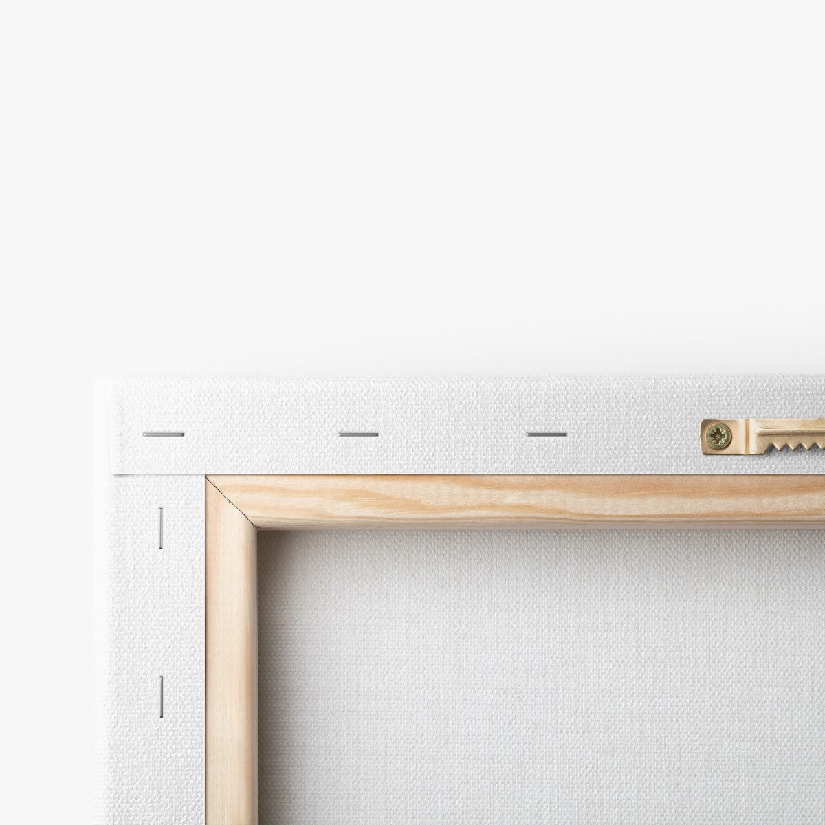 Reverso del lienzo: muestra de material Reverso del lienzo: muestra de material